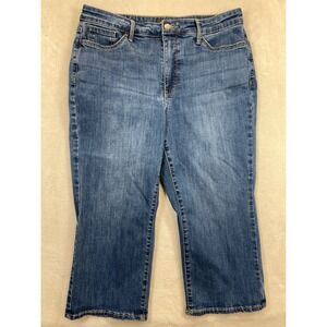 NYDJ Capri Jeans Womens 12P Petite Blue Denim Joni Cool Embrace‎ Lift Tuck